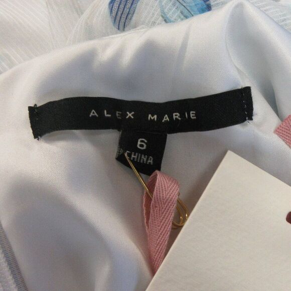 ALEX MARIE Lillian Floral Print Maxi Gown Dress Womens 6 Cap Flutter Sleeve NWT - Picture 8 of 15